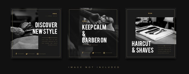 Vector masculine barbershop instagram post template