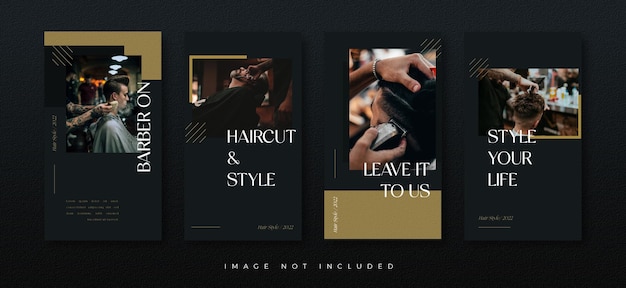 Vector masculine elegant barbershop instagram story template