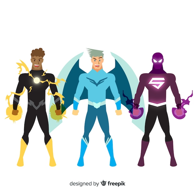 Vector masculine superhero collection