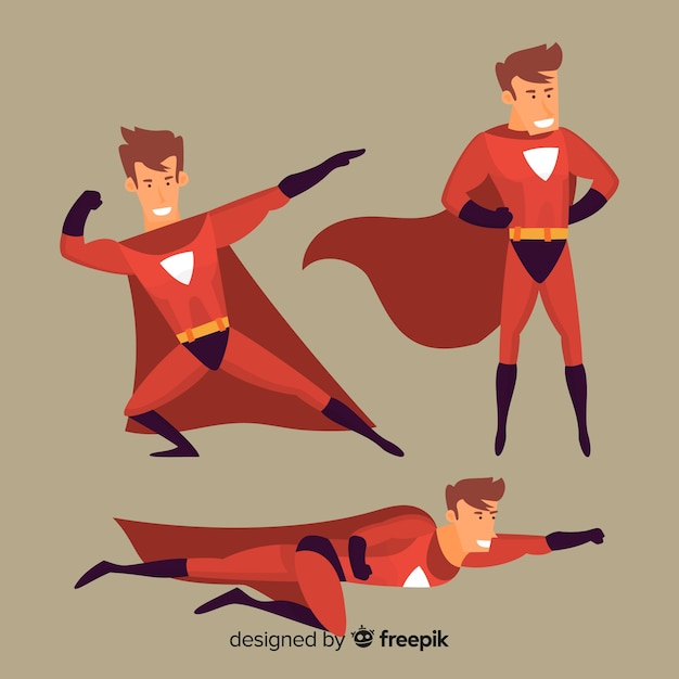 Vector masculine superhero set