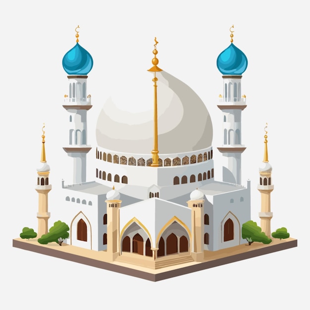 Masjid cartoon vector on white background