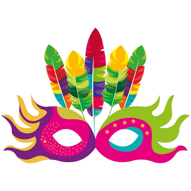 Mask carnival celebration icon vector illustration design