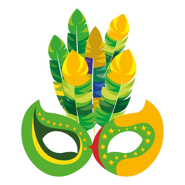 mask carnival celebration icon vector illustration design