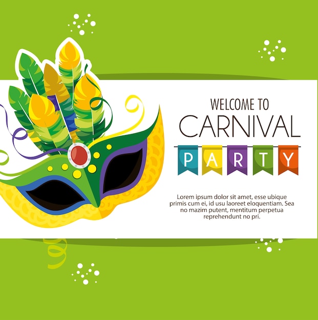 Mask carnival party icon