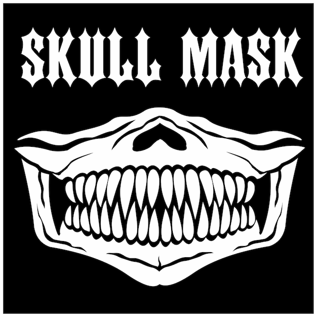 mask of face with skull and predator teeth