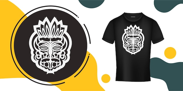 Vector the mask of the gods in the form of maori patterns a readymade template for your print on a tshirt cup or mobile case vector illustration