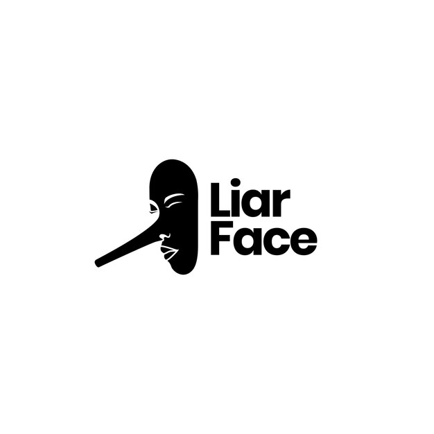 Mask liar face long nose logo design vector