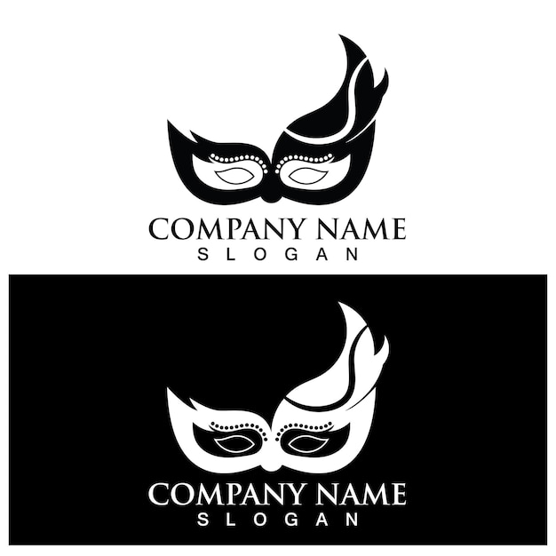 Vector mask party logo and vector template