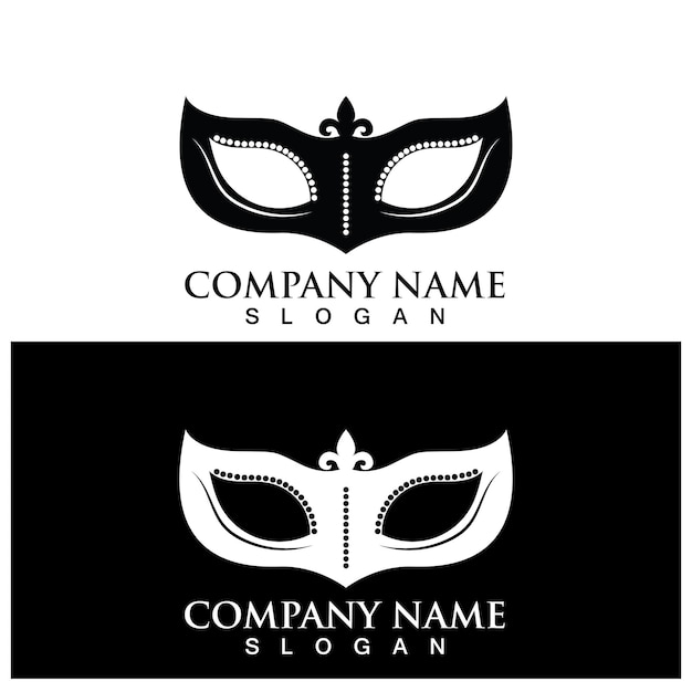 Mask party logo and vector template