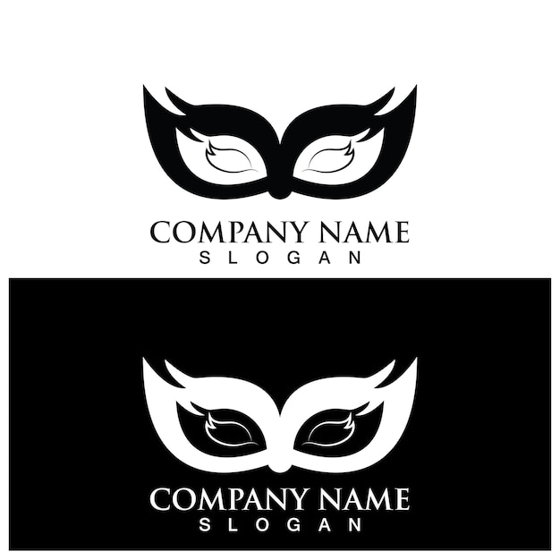 Mask party logo and vector template