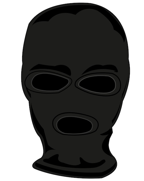 Vector mask on person blackenning balaclava type frontal