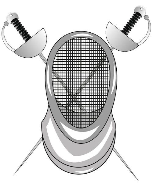 Маска и рапира для спортивного фехтования