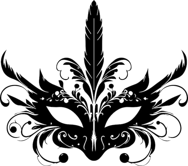 Mask tattoo design illustration black color 6