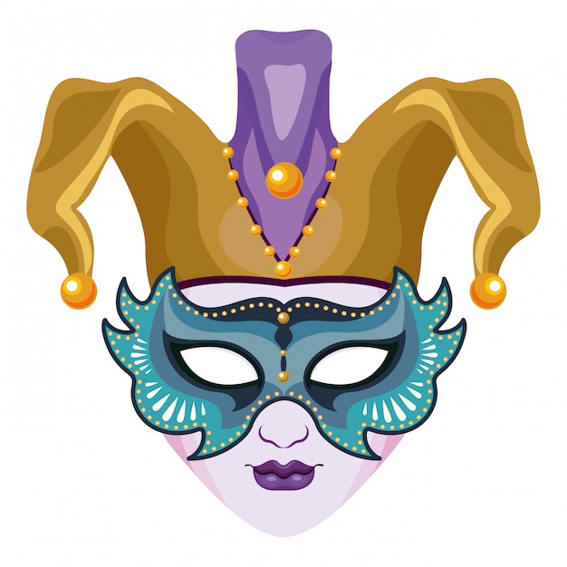 Mask with jester hat