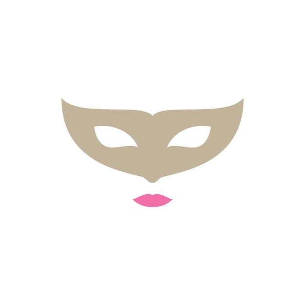 Mask woman face carnival beauty logo design vector graphic symbol icon sign illustration creative