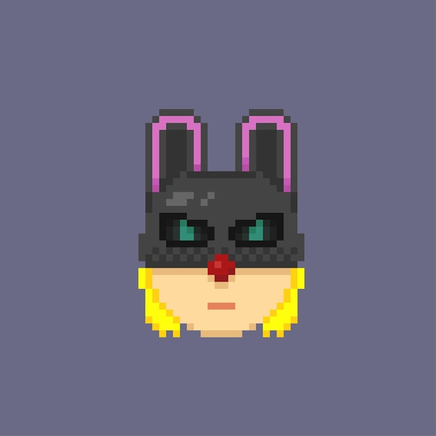 Masked bunny in pixel style