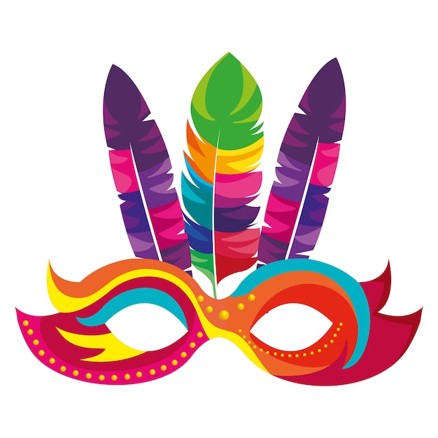 masker carnaval viering pictogram vector illustratie ontwerp