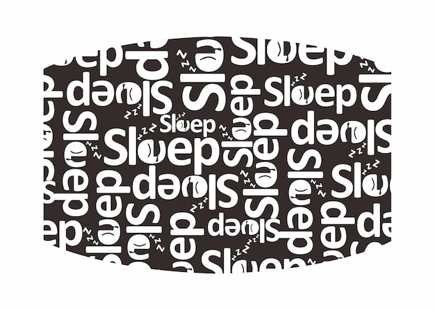 Вектор Дизайн маски с типографическим шаблоном sleep word