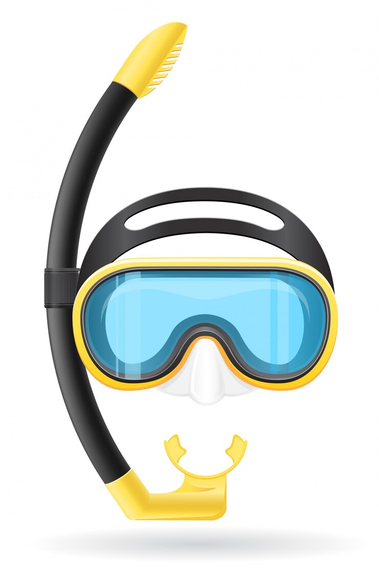 Vector masker en buis om te duiken.