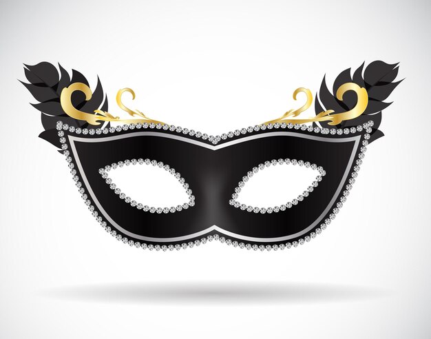 Maskerade carnaval masker pictogram vectorillustratie