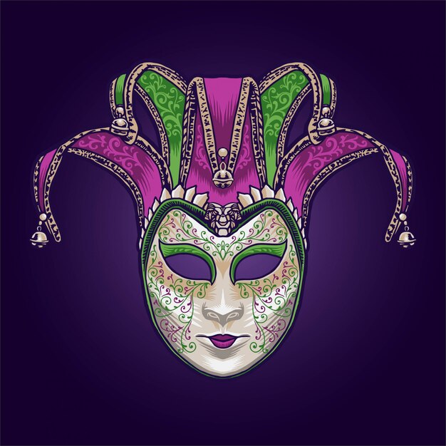 Vector masks and carnaval mardi gras