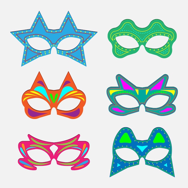 Masks Carnival vector editable template