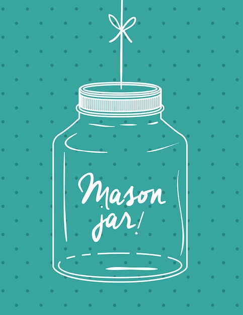 Vector mason jar digital design