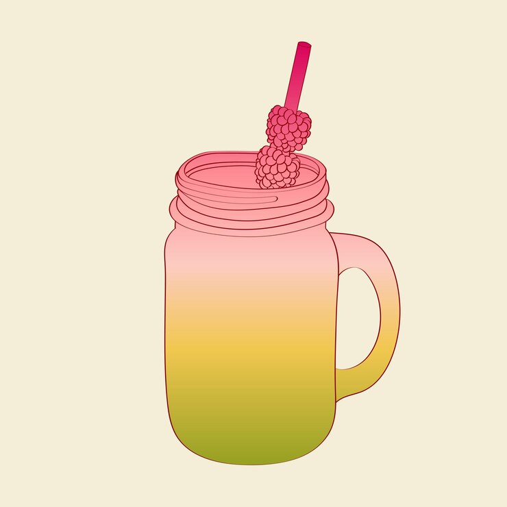 Mason jar with raspberry