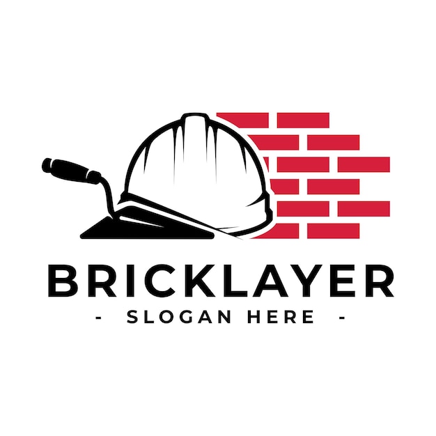 Masonry logo design template Bricklayer logo vector Construction logo