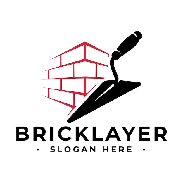 Vector masonry logo design template bricklayer logo vector construction logo
