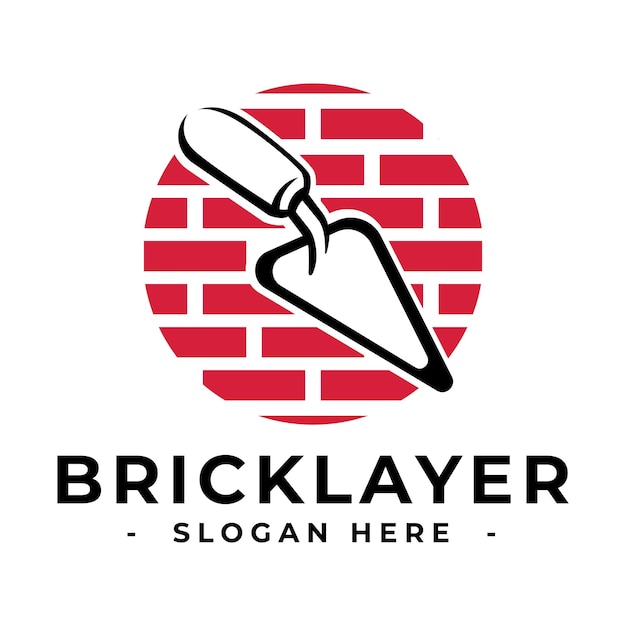 Masonry logo design template Bricklayer logo vector Construction logo