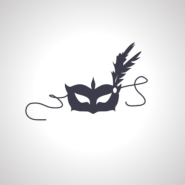 Vector masquerade mask isolated icon on white background