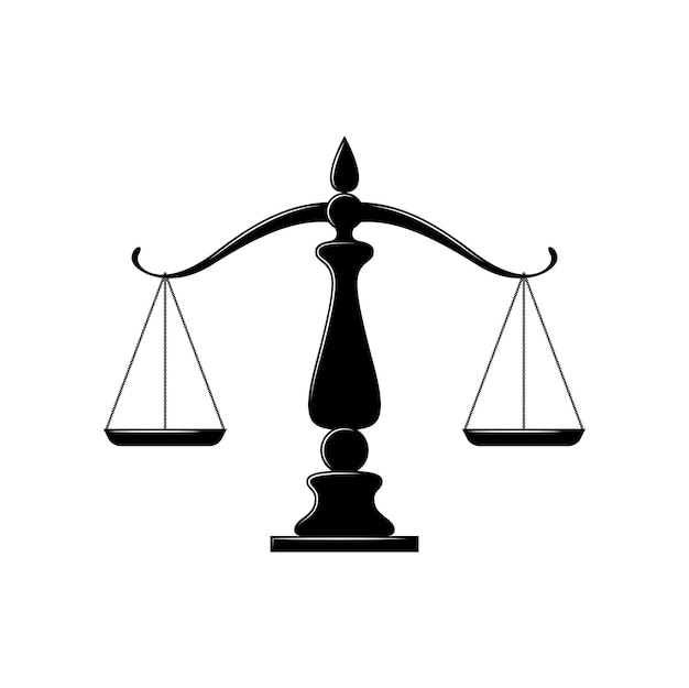 Mass balance scales isolated law and justice icon