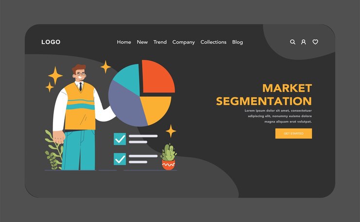 Vector mass market web or landing mass production economics targeted audience and market segmentation