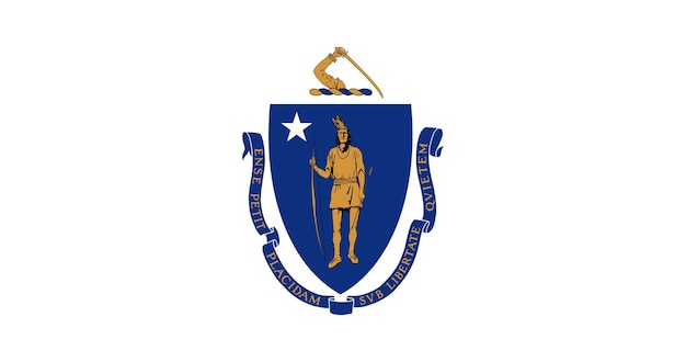 Illustrazione vettoriale della bandiera dello stato del massachusetts