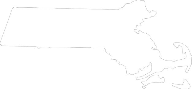 Vector massachusetts united states of america outline map