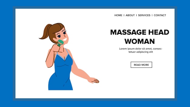 Massage head woman vector