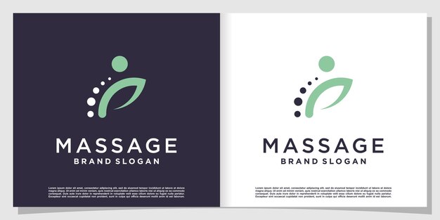 Massage-logo met creatief element premium vector deel 2