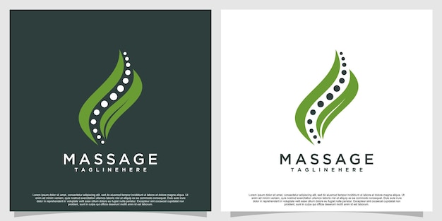 Massage-logo-ontwerp met creatieve unieke stijl premium vector deel 2