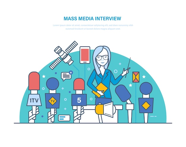 Massamedia-interview Live persconferentie journalistiek Communicatie bevraagt nieuws