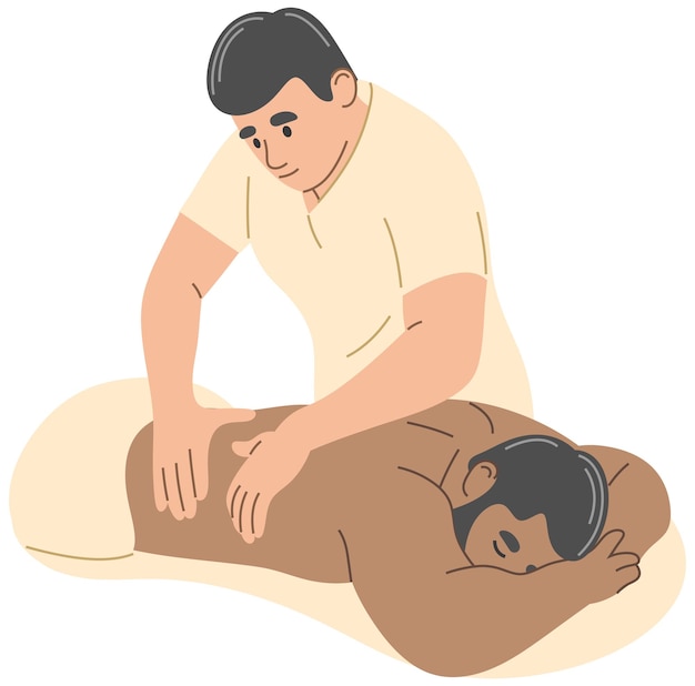 Masseur A man gives a massage to a man