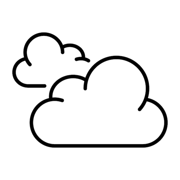 Massive clouds line icon Fog rising rain bad weather sky cloud storage databases Weather concept Vector line icon on white background