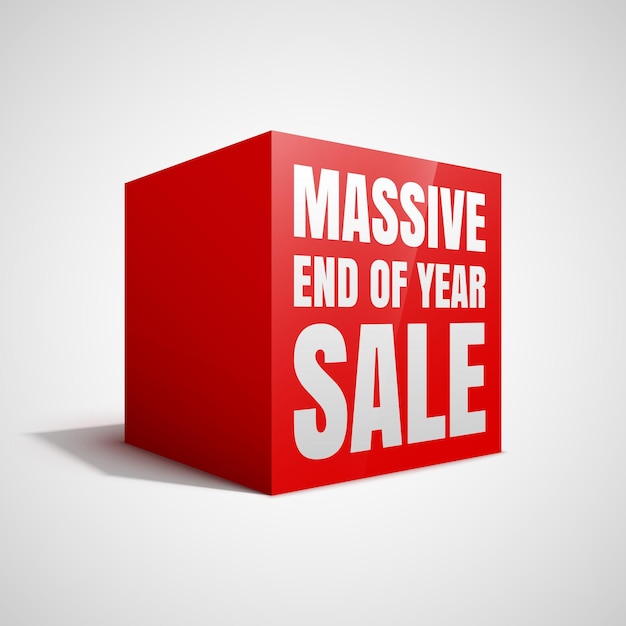 Vector massive end of year sale red cube