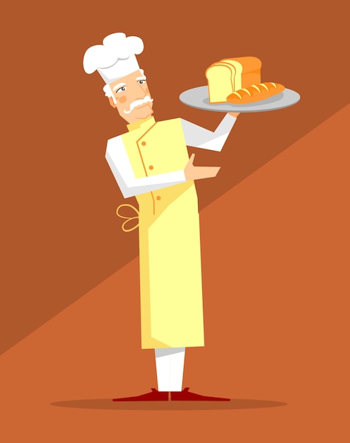 Master baker icon vector