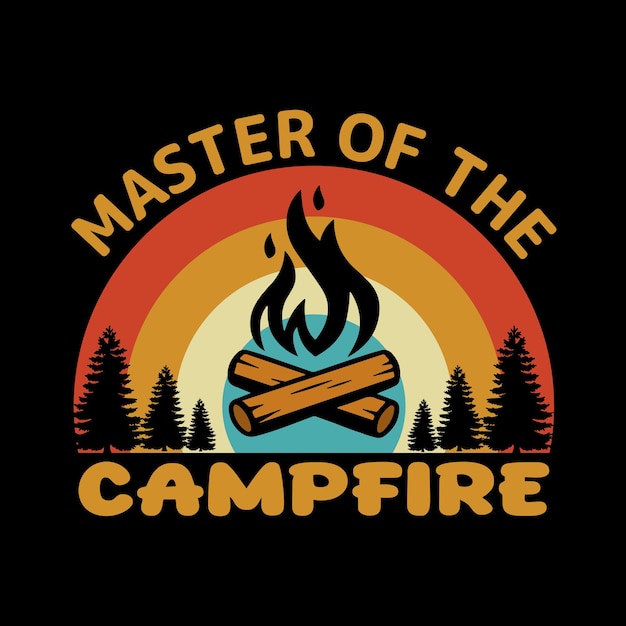 Vector master of the campfire t shirt design