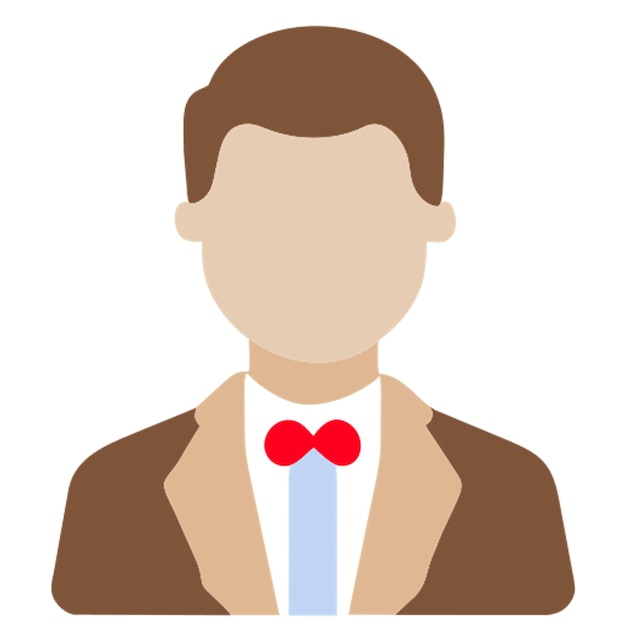 master of ceremony man icon colored shapes