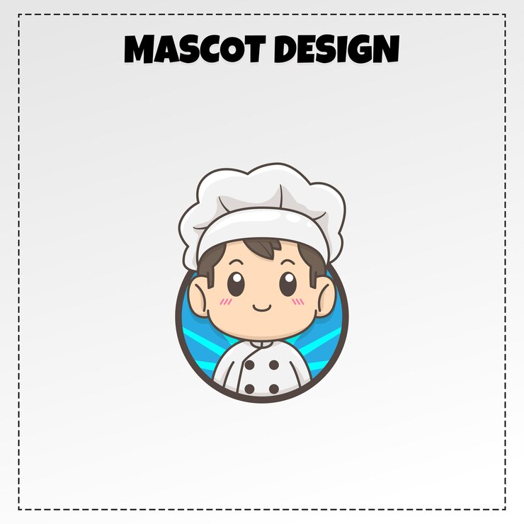 Vector 마스터 요리사 음식 로고 마스코트 일러스트 벡터 디자인