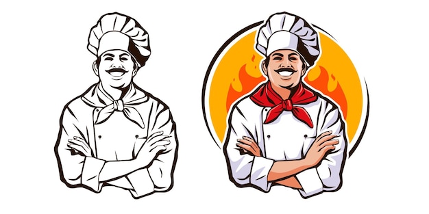 Master Chef Illustration Design Vector.