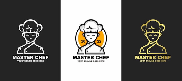 Vector master chef logo design vector