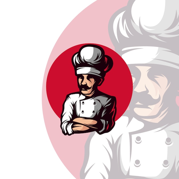 Master chef mascot logo sjabloon